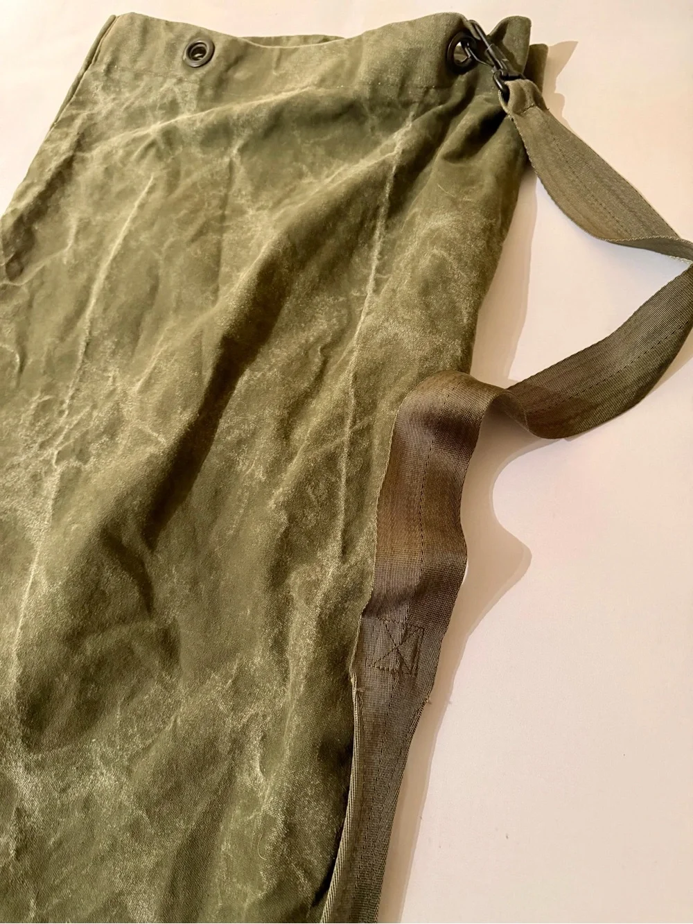 Vintage US Army Military OD Green Canvas Duffle Bag Vietnam War Era 40x18